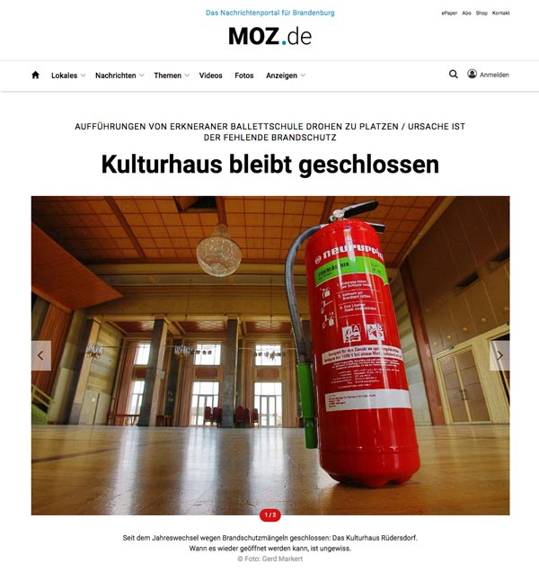  Kulturhaus Rüdersdorf bleibt geschlossen